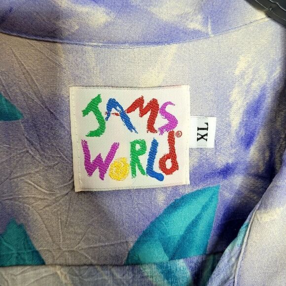 Vintage Jams World Floral Button Down Shirt Size XL - Picture 5 of 8